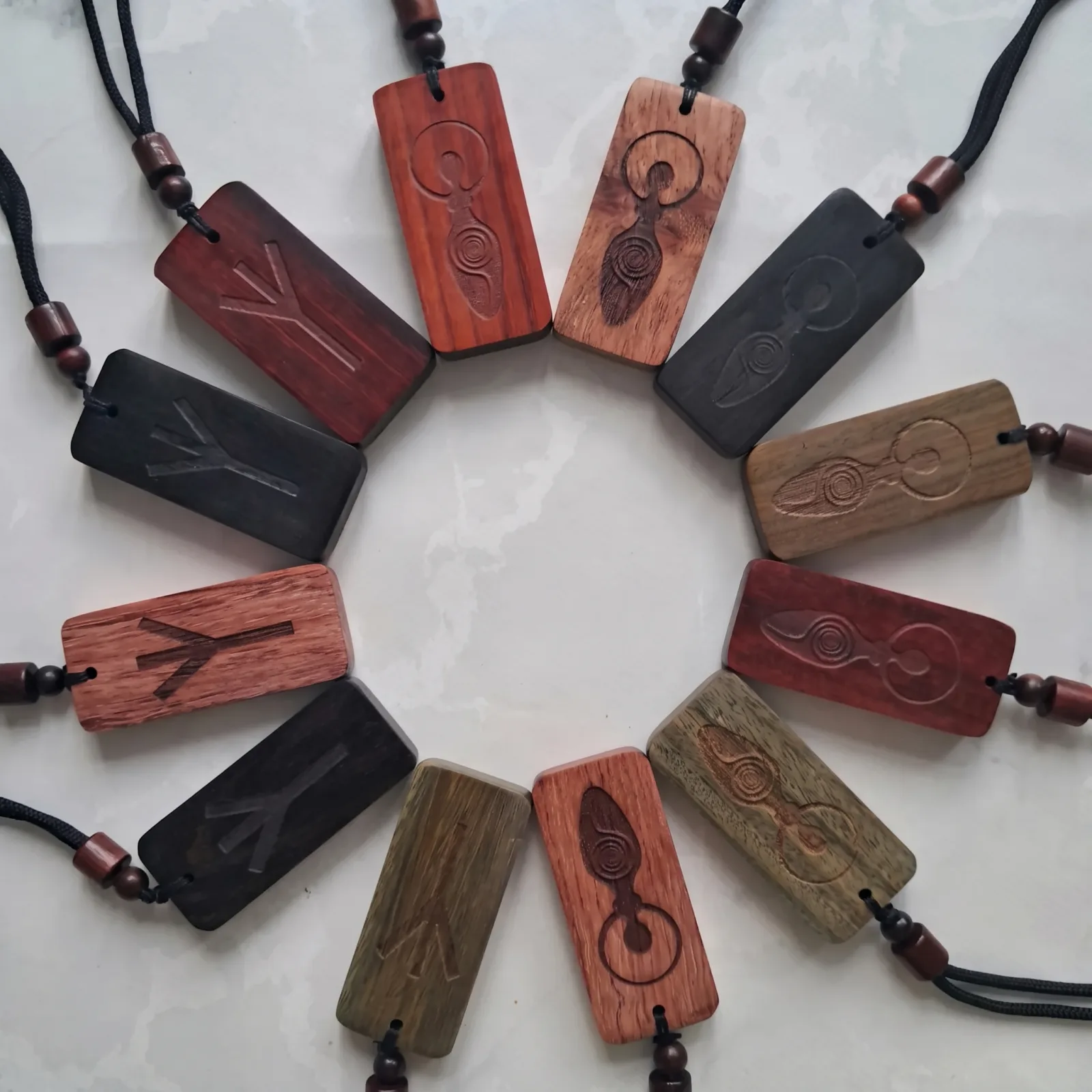 Sandalwood Necklaces with Engravings