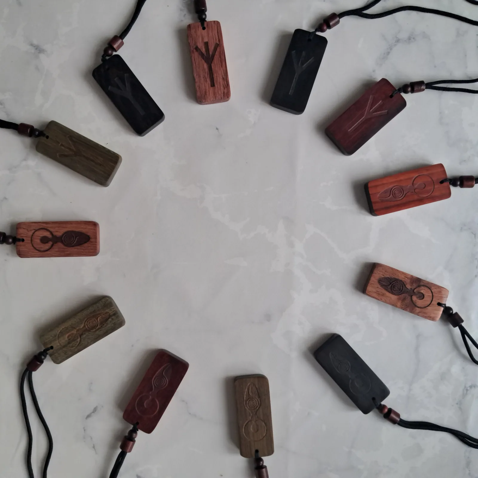 Sandalwood Necklaces with Engravings