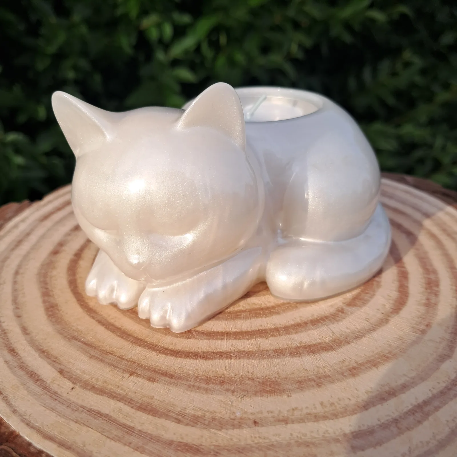 Sleeping Cat Candle Holder