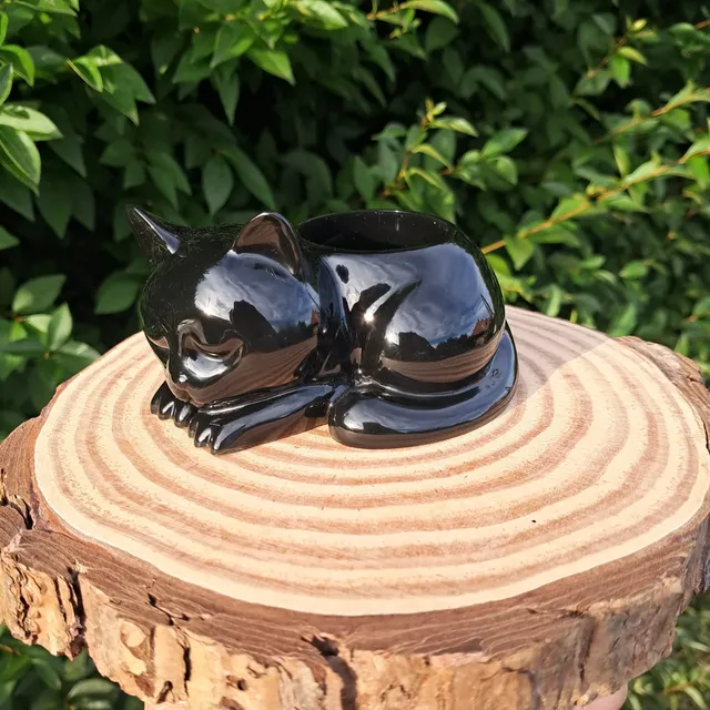 Sleeping Cat Candle Holder